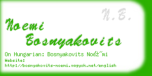 noemi bosnyakovits business card